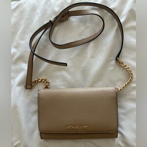 Michael Kors Brown Leather Crossbody Wallet